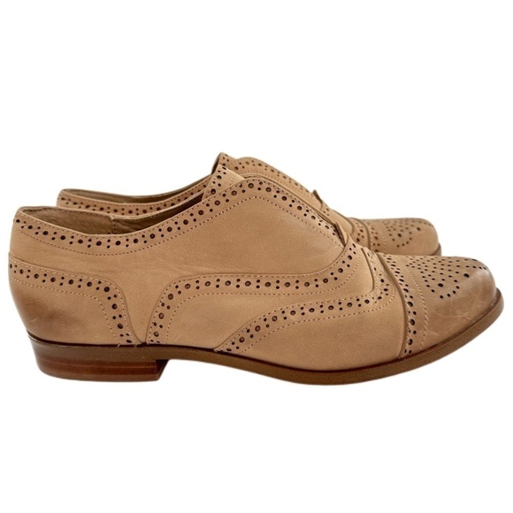 Splendid flats size 6 tan leather brouge wingtip oxfords spectators Academia - Picture 2 of 13